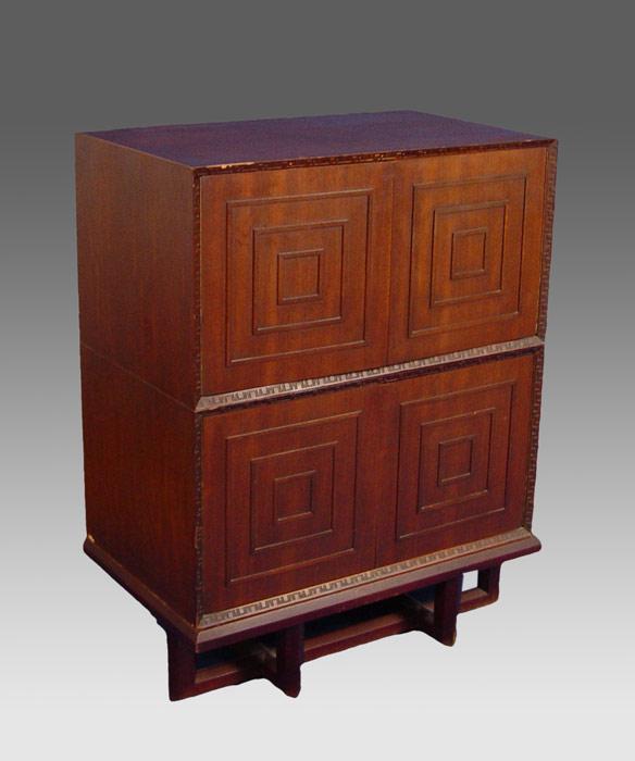 Appraisal: FRANK LLOYD WRIGHT HENREDON CHEST ON CHEST separate chests on