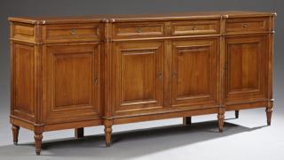 Appraisal: Louis XVI Style Carved Cherry Sideboard th c of breakfront