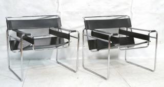 Appraisal: Pr WASSILY attributed to Knoll Lounge Chairs Bla Pr WASSILY