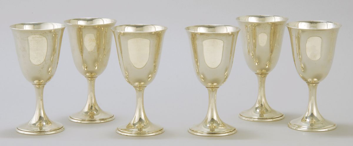 Appraisal: SIX STERLING SILVER GOBLETS BY FRANK W SMITH OF GARDNER