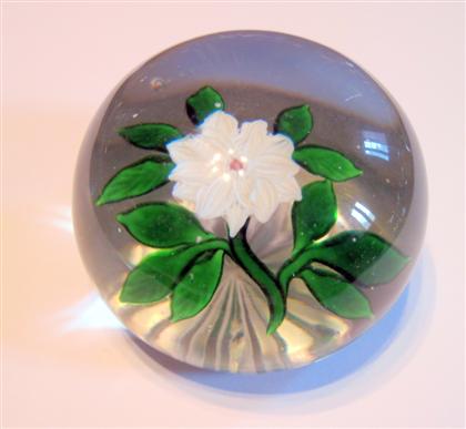 Appraisal: Antique Baccarat double clematis paperweight With a white double clematis