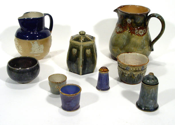 Appraisal: Group of Doulton Lambeth stoneware items including a large jug