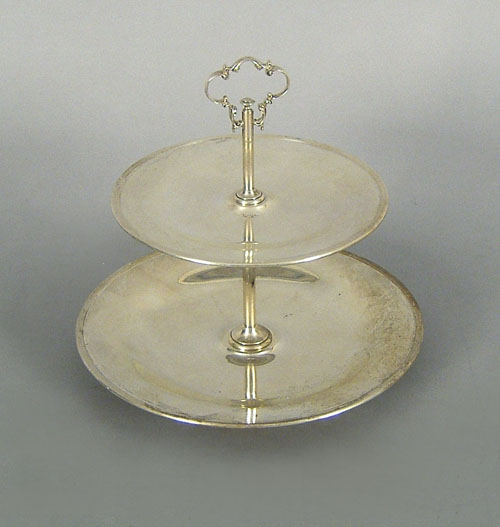 Appraisal: Cartier sterling silver two tier serving dish h approx ozt