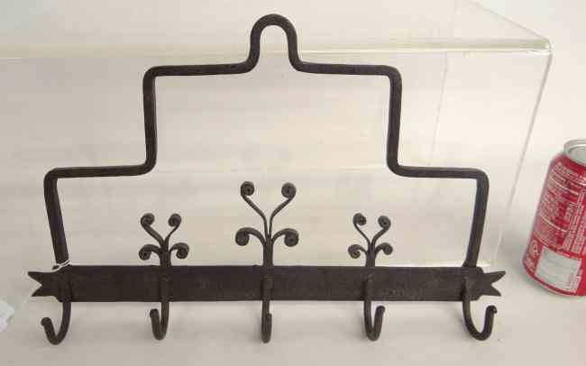 Appraisal: Iron hook rack '' W '' Ht