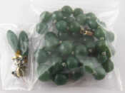 Appraisal: A green hardstone bead necklace approx cm together with a