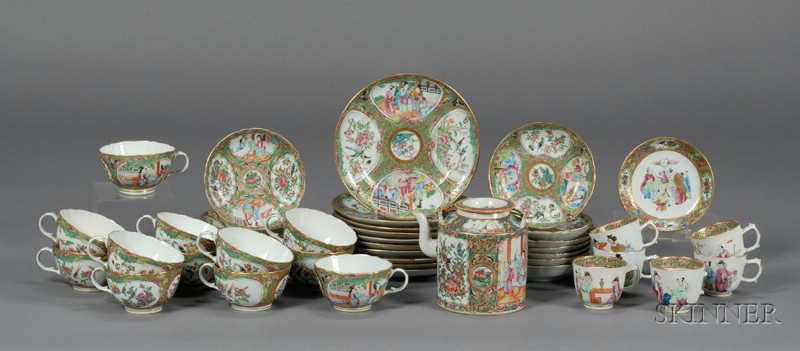 Appraisal: Assembled Group of Chinese Export Porcelain Tableware th century including