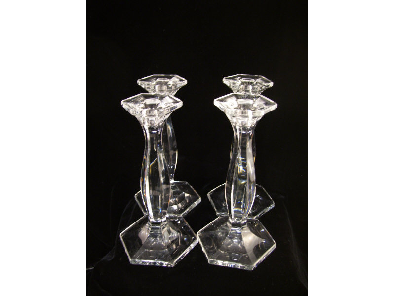 Appraisal: - Crystal Candlesticks Four matching crystal candlesticks with a six