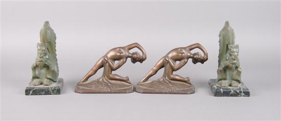 Appraisal: A Group of Two Pairs of Art Deco Style Bookends