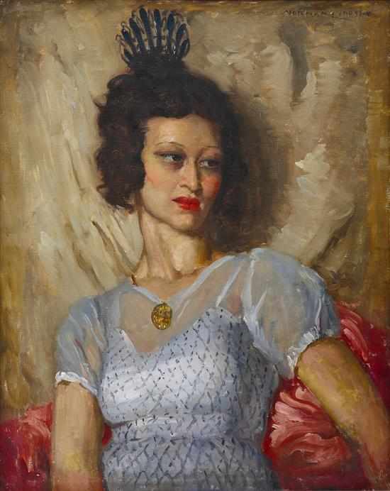 Appraisal: Norman Lindsay - Portrait of Rita circa oil on canvas