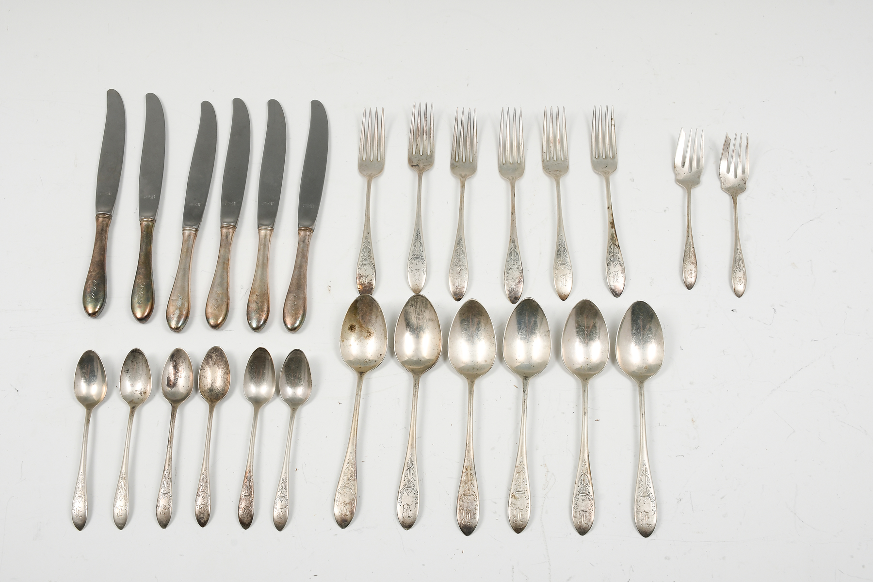 Appraisal: PC WALLACE SONS ''PRISCILLA'' STERLING FLATWARE Approx Troy ounces Comprising