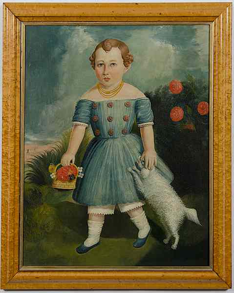 Appraisal: Folk Art Portrait of a Boy First quarter th century