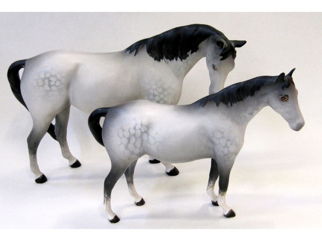 Appraisal: Two Beswick matt grey mares