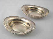 Appraisal: Tiffany A pair of heavy gauge bonbon dishes with pierced