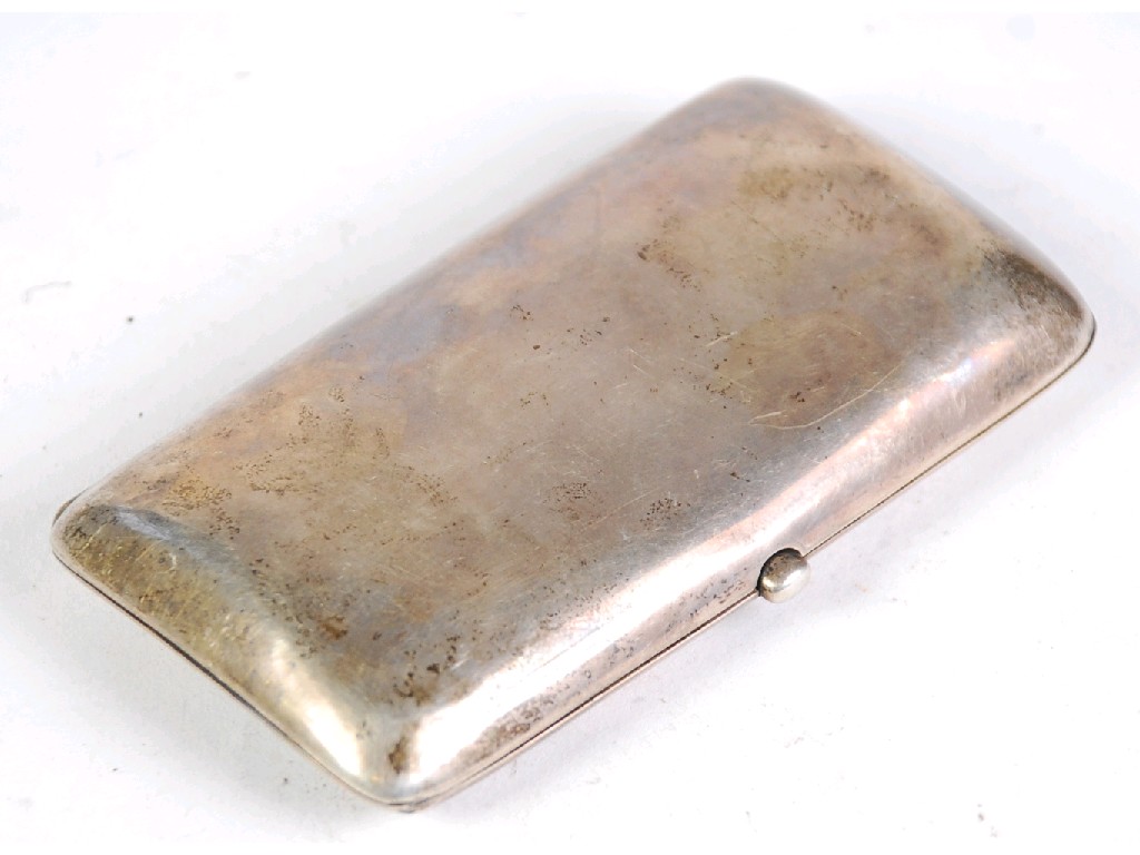 Appraisal: EDWARDIAN SILVER CIGAR CASE plain and curved oblong long Birmingham