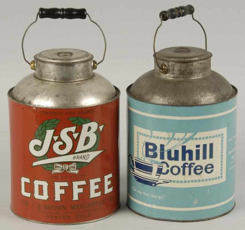 Appraisal: Lot of -Pound Coffee Pails Description Includes one JSB Brand