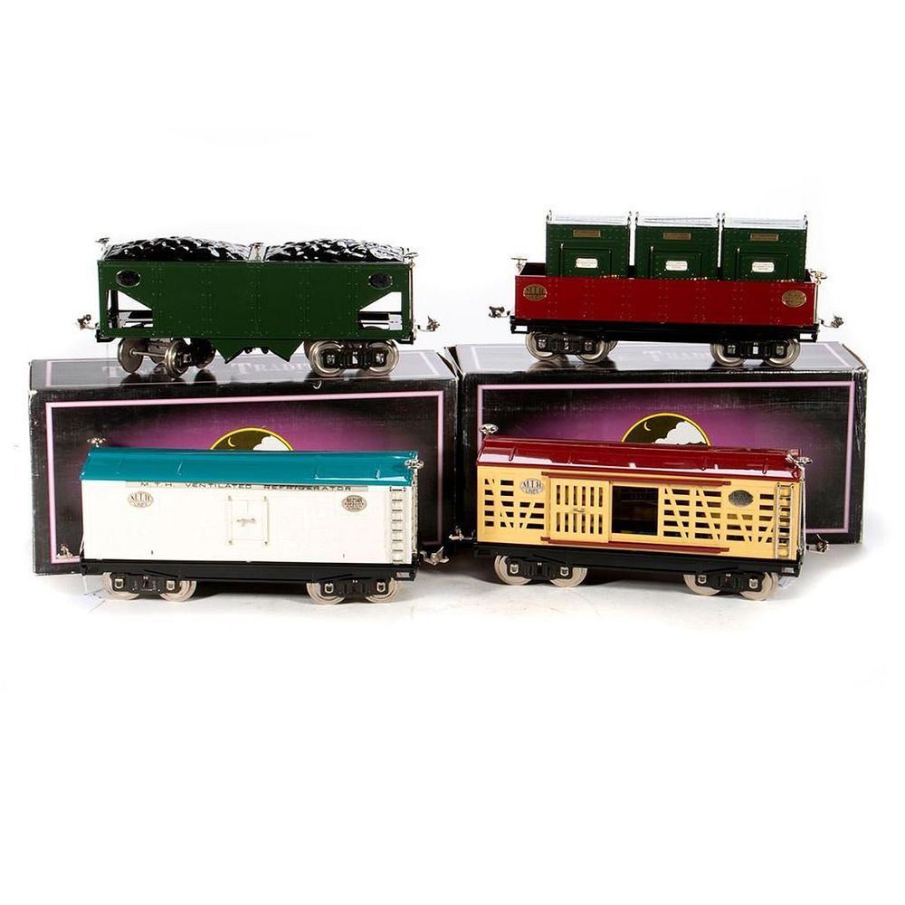 Appraisal: Standard Gauge MTH Tinplate Traditions Freight Cars with Original Boxes