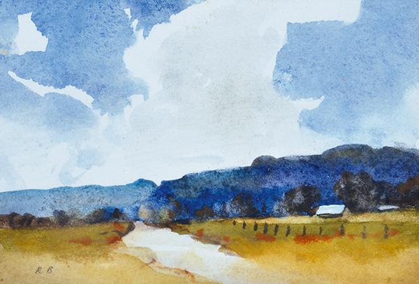 Appraisal: RUBERY BENNETT - Country Road watercolour initialed lower left R