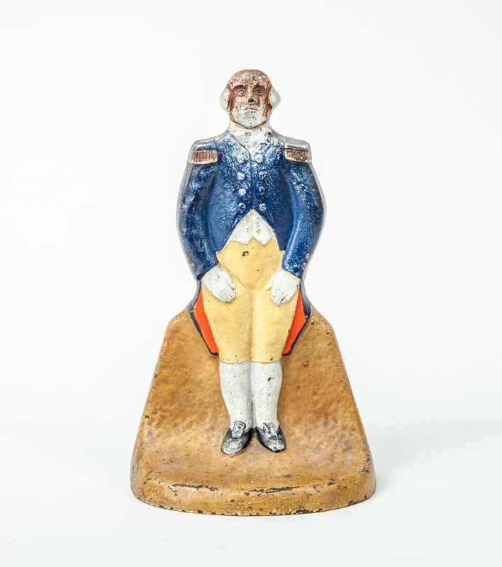 Appraisal: AMERICAN PAINTED CAST-IRON DOOR STOP GEORGE WASHINGTON x in From