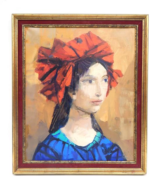 Appraisal: Miguel Ibarz Roca Spanish - oil on canvas Fille au