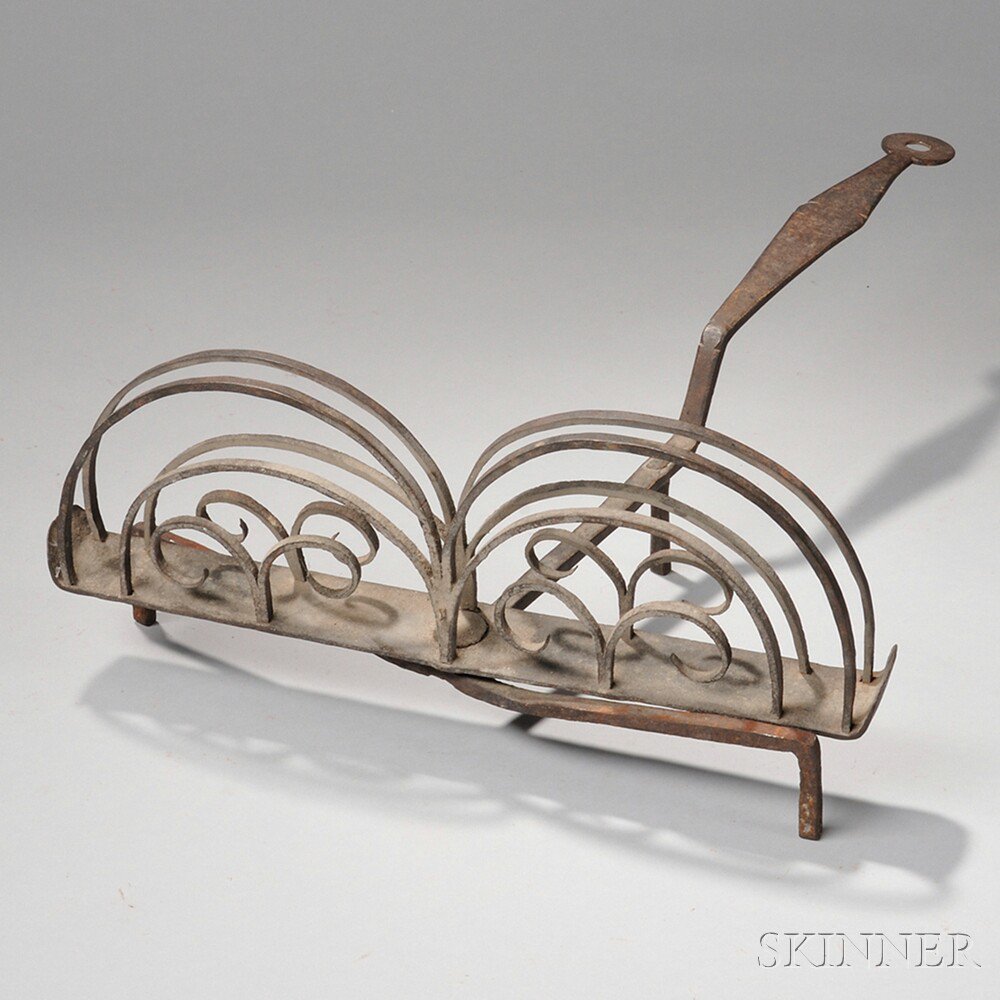 Appraisal: Wrought Iron Rotary Toaster America late th early th century