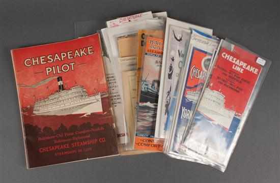 Appraisal: Ephemera Assortment of printed material relating to the Chesapeake Steamship