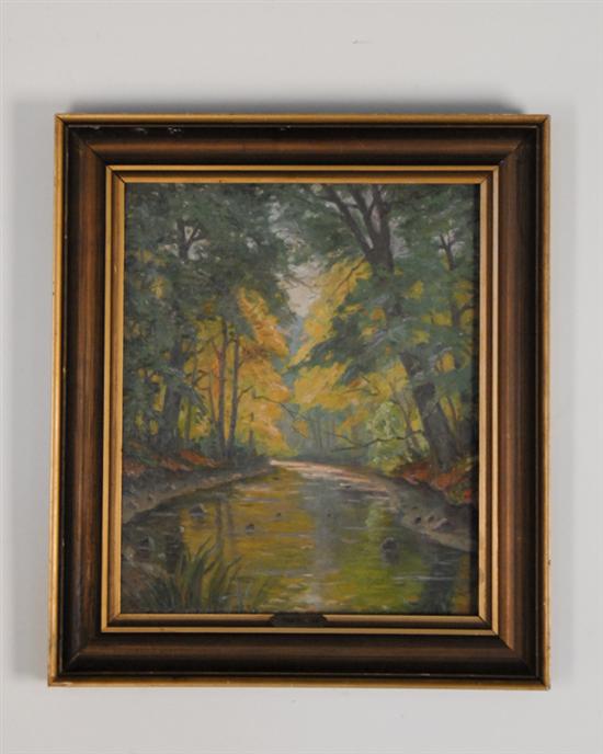 Appraisal: Hans Kruuse - Denmark A Forest Landscape with Stream an