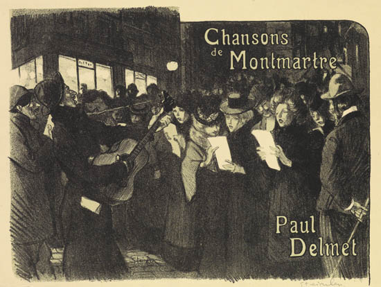 Appraisal: TH OPHILE STEINLEN Les Chanteurs des rues Color lithograph on