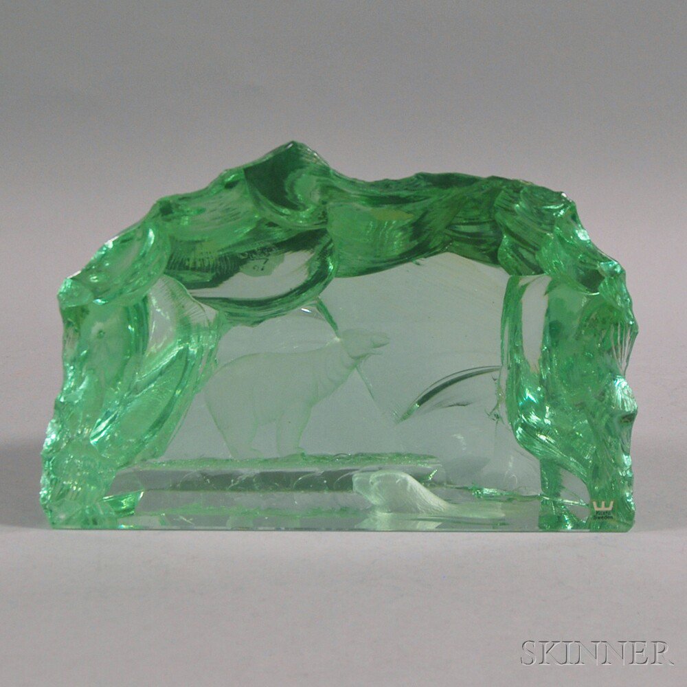 Appraisal: Kosta Boda Glass Polar Bear Sculpture Sweden th century depicting