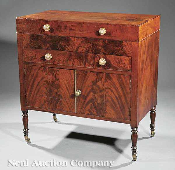 Appraisal: An American Classical Mahogany Washstand c New York lift top