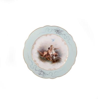 Appraisal: A S vres porcelain plate decorated a scene of two