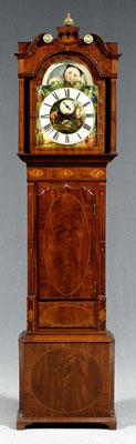 Appraisal: Fine Hepplewhite tall case clock arched and painted dial decorated