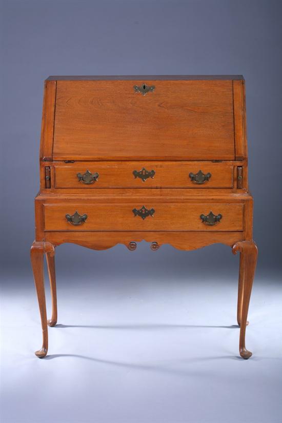 Appraisal: QUEEN ANNE MAHOGANY DESK-ON-FRAME th Century New England In two