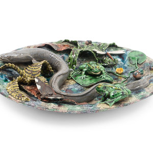 Appraisal: A Contemporary Palissy Ware Platter GEOFFREY LUFF TH CENTURY x