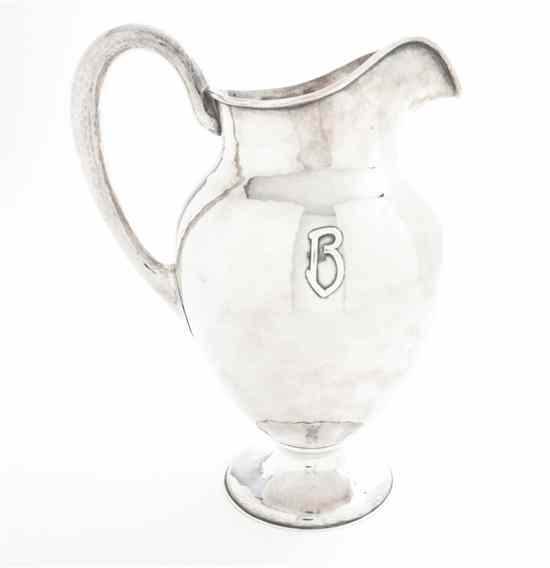 Appraisal: An American Arts Crafts Sterling Silver Footed Pitcher Kalo Chicago