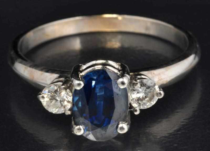 Appraisal: K W Gold Diamond Sapphire Ring Description Diamonds ctw Sapphire