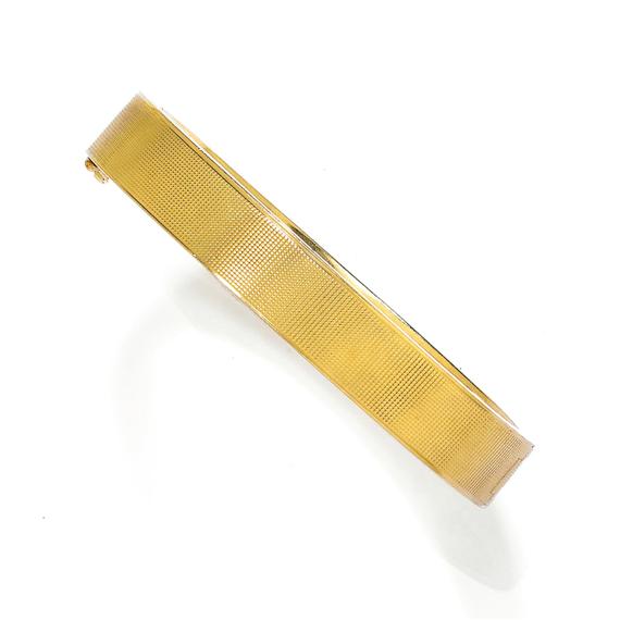 Appraisal: GOLD BANGLE ca Yellow gold g Casual-elegant plain bangle with