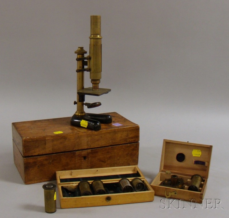 Appraisal: Brass Student's Microscope by E Leitz Wetzlar with five additional