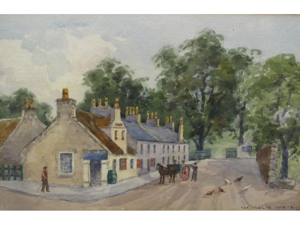 Appraisal: W INGLIS WEIR Watercolour village scene signed