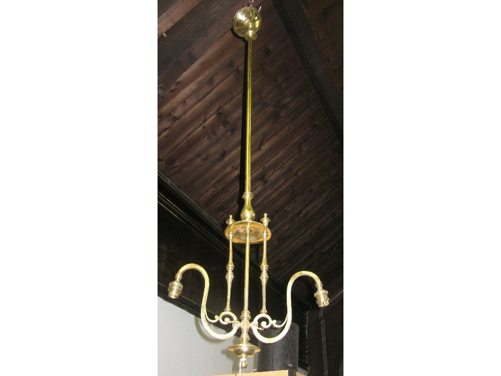 Appraisal: Two branch brass electrolier