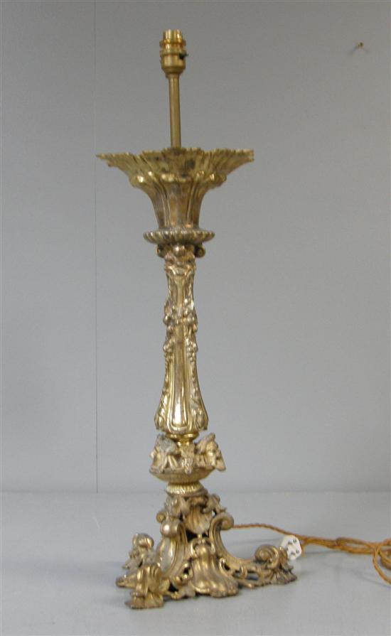 Appraisal: th century gilt metal Rococo style base the flared top