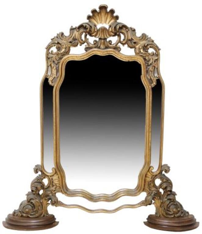 Appraisal: FLORENTINE LOUIS XV STYLE GILTWOOD MANTEL MIRRORFlorentine Louis XV style