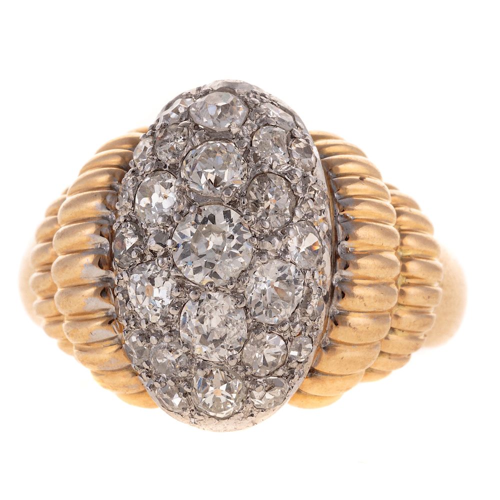 Appraisal: A Ladies Vintage Pave Diamond Ring in K K yellow