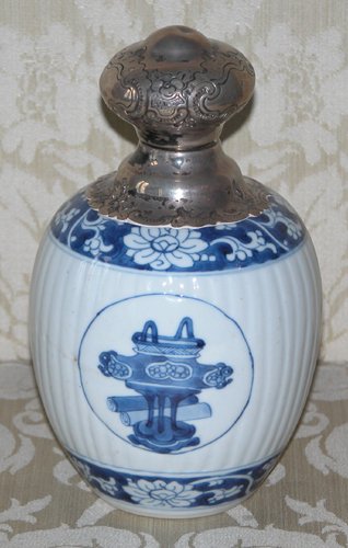 Appraisal: Title Silver-mounted Chinese Porcelain Jar blue and white Medium porcelain