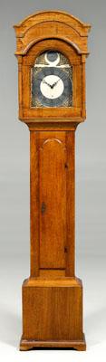 Appraisal: Pennsylvania Moravian tall case clock walnut throughout with arched hood