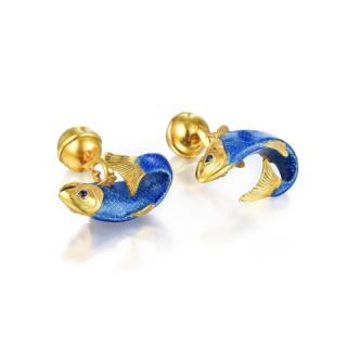 Appraisal: Tiffany Co Fish Cufflinks Crafted out of K yellow gold