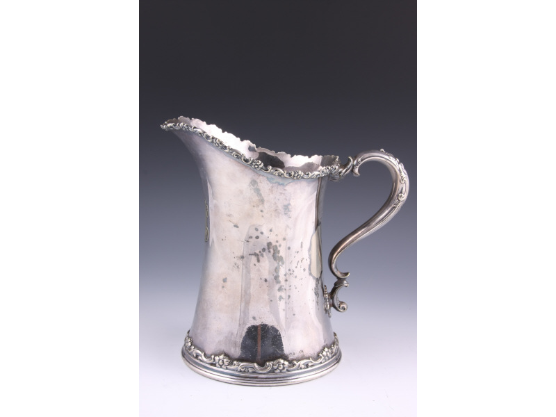 Appraisal: Tiffany Co Silverplate Water Pitcher pitcher with foliate edging trademark