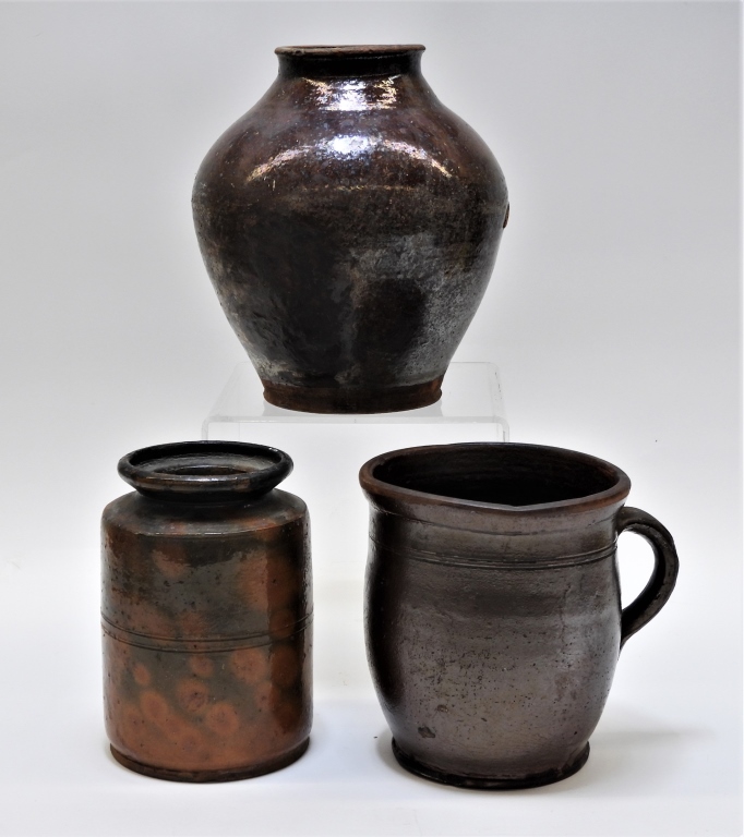 Appraisal: PC REDWARE JUGS United States Late th- Early th CenturyIncludes