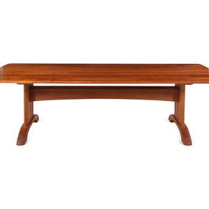 Appraisal: A Gary Weeks Studio Cherrywood Trestle Dining Table Height x