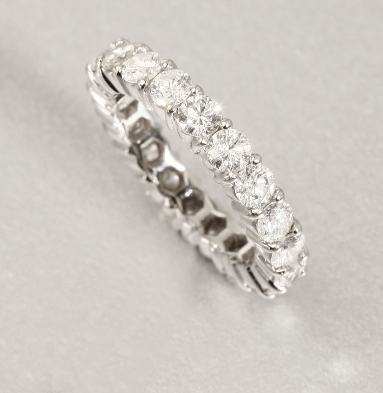 Appraisal: An K white gold and diamond eternity band An K