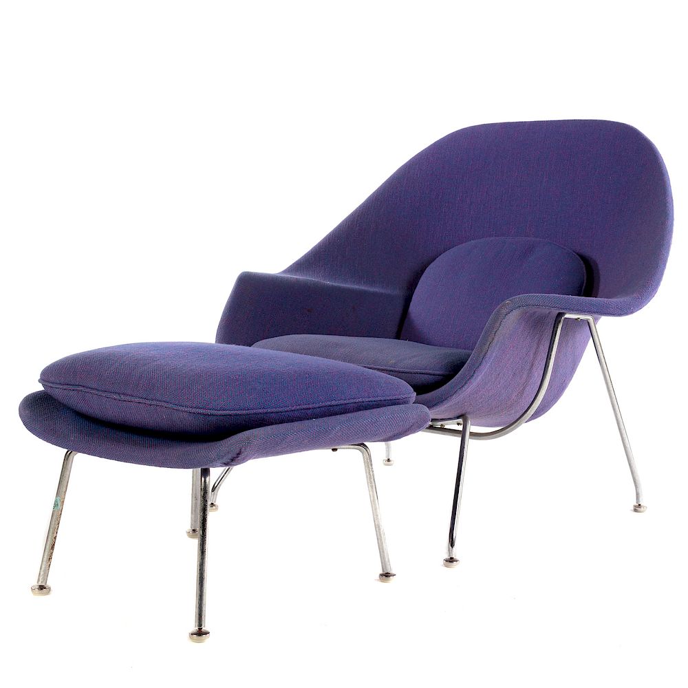 Appraisal: Eero Sarrinen for Knoll Womb Chair Ottoman Mid- th century